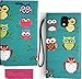 Samsung Galaxy Note 3 N9000 Premium Faux Leather Owl Owls Design with Mirror inside Wallet Case