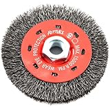 Forney 72788 Wire Wheel Brush, Coarse Crimped with 5/8-Inch-11 Threaded Arbor, 4-Inch-by-.014-Inch