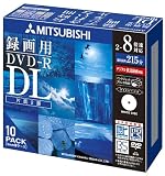 三菱化学メディア DVD-R 8.5GB ビデオ録画用 DL規格準拠8倍速記録対応10枚スリムケース入IJプリンタ対応 VHR21HDSP10