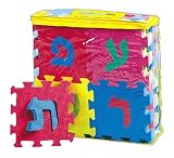 Amazing Large Let's Learn the Aleph Bet Hebrew Floor Puzzle with 28 Rubber Pieces 6 High for Ages 3 and Up