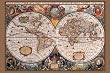 17th Century World Map (Antique) Art Poster Print - 24" X 36"