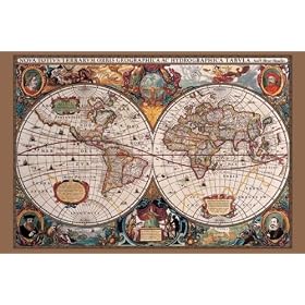 17th Century World Map (Antique) Art Poster Print - 24