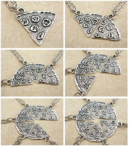 MJartoria Antique Silver Color Pizza Slice Friendship Necklace (Set of 2)