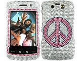 Peace Pink Bling Rhinestone Faceplate Diamond Crystal Hard Skin Case Cover  ....