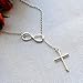 1Pc Silver Women Retro Wedding Jewelry Alloy Crucifix Pendant Chain Necklace