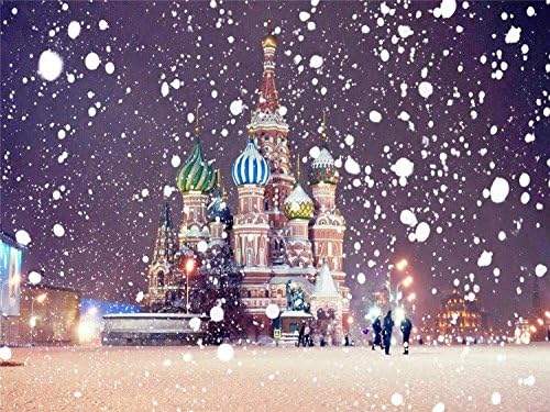 Fairy Tale Castle Backdrop for Kids Digital 5x7ft Christmas Backgrounds for Photography Snow Falling Romantic World for Wedding Shoot