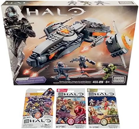 Mega Bloks Halo Bundle - Phaeton Gunship + Series 7, Series 8 &amp; Series 9 Blind Bags (1 Pack of Each)