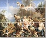 Francois Boucher Mythology Tile Mural Commercial Remodel Ideas | 30x36 using (30) 6x6 tiles