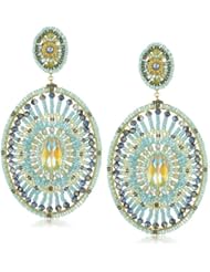 Miguel Ases Smoky Metallic Quartz Oval Drop Earrings