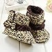 Baby Boots Premium Soft Sole Bow Anti-Slip Mid Calf Warm Winter Infant Prewalker Toddler Snow Leopard Boots 3-12M Itaar (9-12M)