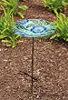 Poppy Paradise Glass Birdbath
