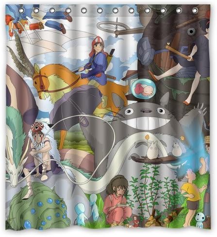 Hot Super Collection Totoro Spirited Away Custom Personalized Waterproof Shower Curtain With Hooks Bathroom Curtains Inches