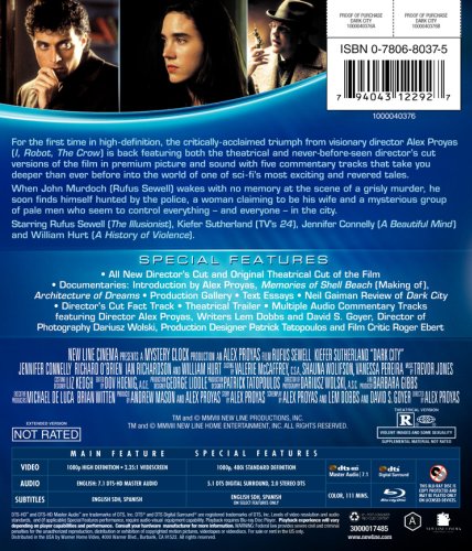 Dark City (Director's Cut) [Blu-ray] image