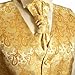Paul Malone Tuxedo Vest Set . Gold Paisley . Formals and Wedding