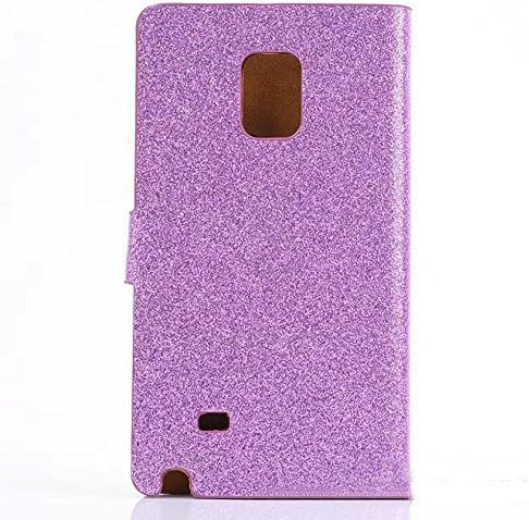Weview(TM)Note Edge Case, Samsung Galaxy Note Edge N9150 Soft Leather Electroplating Glitter Slim Wallet Cover - Credit Card, ID Holders+free Black Stylus+Two Screen Protectors +Fishbone Cable Winder(Purple)