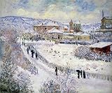 Claude Monet: View Of Argenteuil In The Snow : Art Reproduction Oil Pa