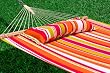 Stylish Quilted Hammock w/ Button Pillow Wood Spreader Bar Hammock