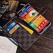 RAYTOP Luxury Brand Designer Brown Checks Leather Cases Covers Wallet for Samsung Galaxy Note 3 Note3 Kickstand Vintage Sleek Decent Classic Classy Men Women