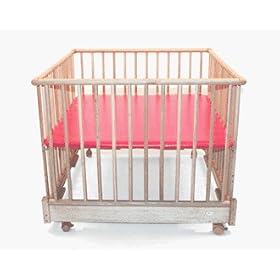 4 Sided Foldable Playpen - Red Deck with Blue Pad, by Kettler