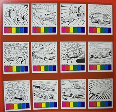 Savvi Magic Paint Posters ~ Speed Machines (Cars and Motorcycles Take the Track; 12 Posters, 6" x 8")