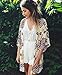 Akery Women's Beach Cover Up Chiffon Diamond Lattice Print Kimono Cardigan