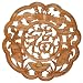 EXP Hand-carved 10.5" Camphor Wood "Fish And Fortune" Wall Hanging