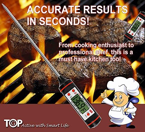 Geatex Instant Read Thermometer - Best Digital Thermometer for Meat, Candy, BBQ, Candy, and Liquids - Oven Thermometer