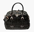Prada Authentic Nappa Gaufre Bowler Handbag Bag
