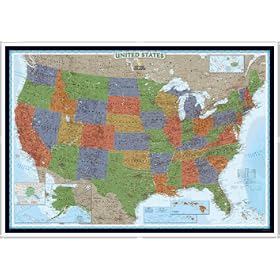 Decorator United States Wall Map- laminated & enlarged