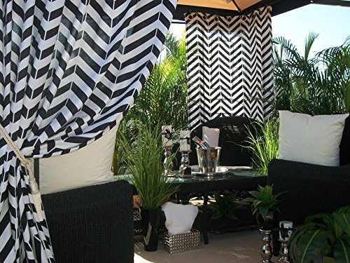 Beautiful Indoor/Outdoor Aruba Collection..*Dijon & White Zig Zag Pattern* Drapes 50"w x 84" L ..Stunning both Indoors OR Outdoors, WOW Factor!!