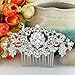EVER FAITH Wedding Hair Accessories for Bride, Flower Teardrop White CZ Austrian Crystal Bridal Side Comb Headpiece for Women