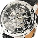 MECANIQUE Montre Homme Neuve Bracelet en Cuir Squelette Analogique MEN Watch