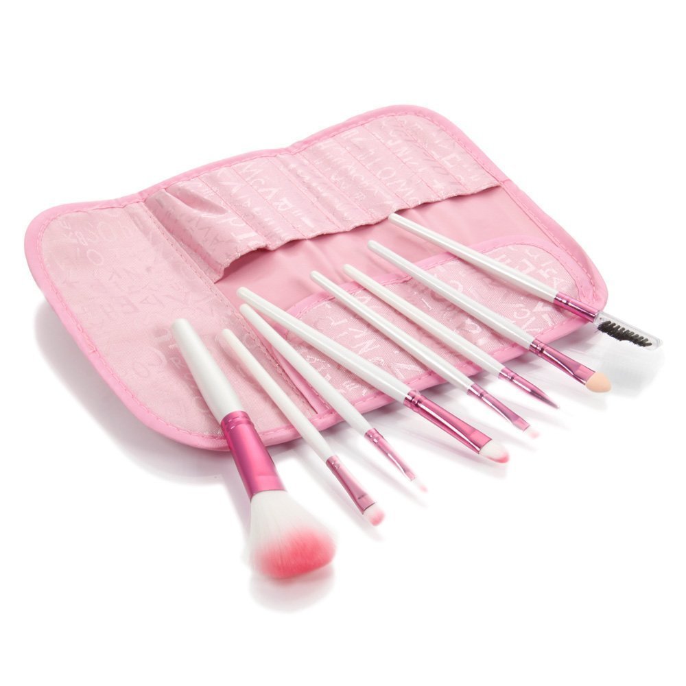 Amazon 8pcs Pro Pink Make up Brushes Set with Case Only 3.35 Shipped