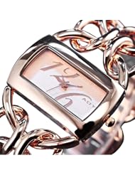 Rose Gold New Retro Fashion Women Bracelet Quartz Ladies Wrist Watch Very Charming For All Occasions