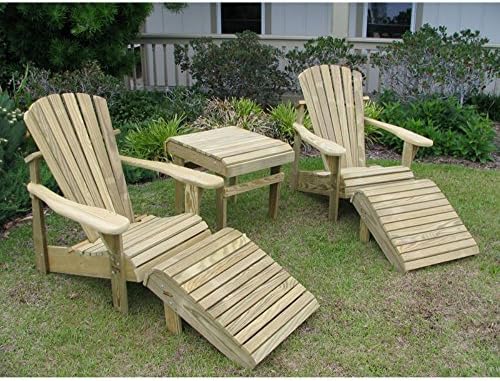 Weathercraft Weathercraft Designers Choice 5 Piece Adirondack Chair Set, Unfinished, Wood, 30.5W x 33D x 36H in.