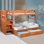 Discovery Twin/Full Staircase Bunk w/ Trundle: Desk Hutch & Chair