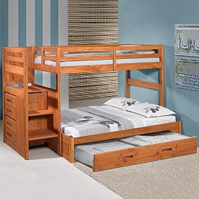 Discovery Twin Full Staircase Bunk w  Trundle: Desk Hutch and Chair, TV Stand, 5 Drawers