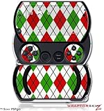 PSPgo Skin and Screen Protector Kit - Argyle Red and Green fits Sony PSP go ....