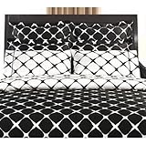 Black and White Modern Bedding Duvet Cover 8pc Set Queen