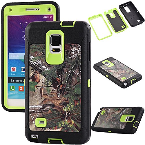 Kecko Defender Series Realtree Camo Full Body Armor Protective Silicon Case Cover with Built-in Screen Protector for Samsung Galaxy Note 4 - Forest Green