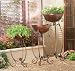 Set of 3 Planters with Beaded Iron Stands in Antique Gold Finish