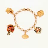 Cincinnati Bengals Gold Tone NFL Charm Bracelet