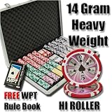 1000 Hi Roller Poker Chip Set with Free WPT Rule Book. 14 Gram Heavy Weighted Poker Chips.
