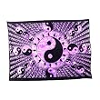 Ying Yang Purple Tone Tapestry, 52 x 76, Made of 100% Cotton