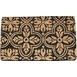 Black and Natural Decorative Heavy Duty Coir Doormat, Design 2