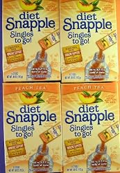 Diet Snapple Singles to Go PeachTea (6 Sticks in each box) 4 BOXES
