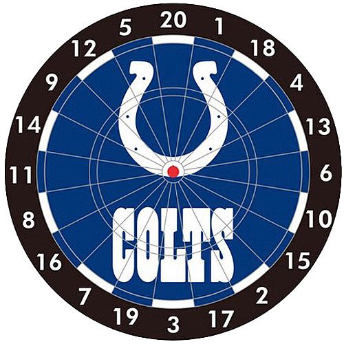 NFL Indianapolis Colts 12-Inch Paper Dart Board with Darts