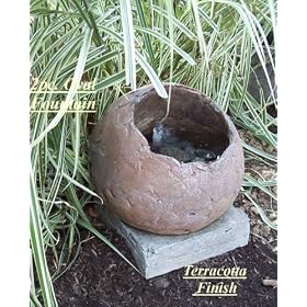 Hand Sculpted, Cast Stone, Small Indoor & Outdoor Contemporary Oval Fountain (2 Piece, Pump Included)