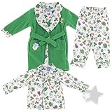 Green Christmas Pajama and Bath Robe Set for Toddlers and Boys