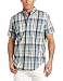 Nautica Men's Short Sleeve Large Scale Plaid Shirt, Fin Green, Medium